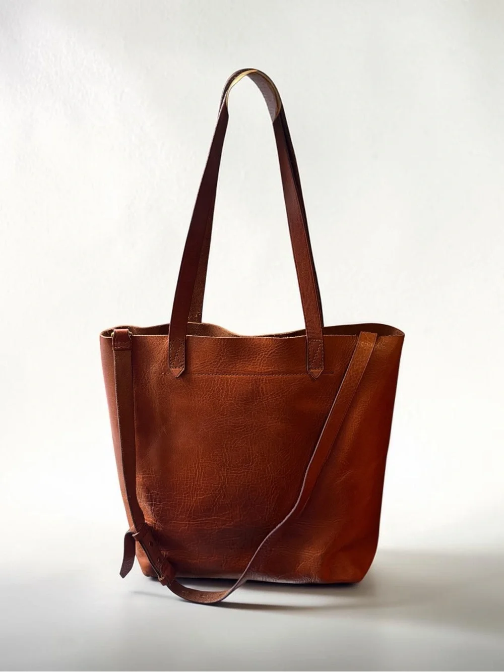 Madewell Leather Tote in Warm Chestnut Brown